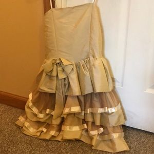 Cream Strapless Ruffle Dress 3 for $5!!